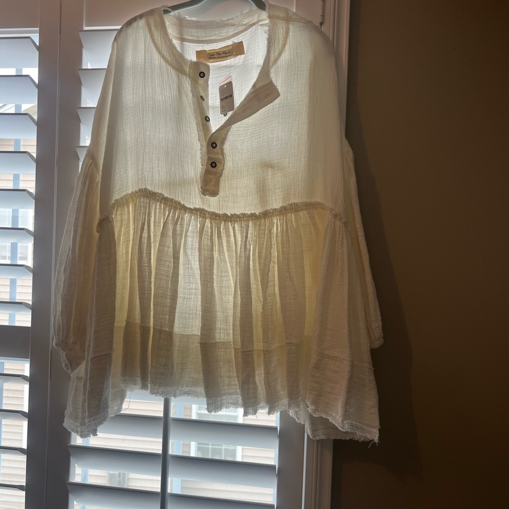 We The Free Ivory Button-Up Top